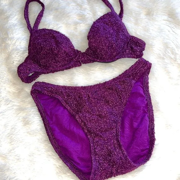1999 Vintage Victoria’s Secret Plum Bikini Set - Image 2