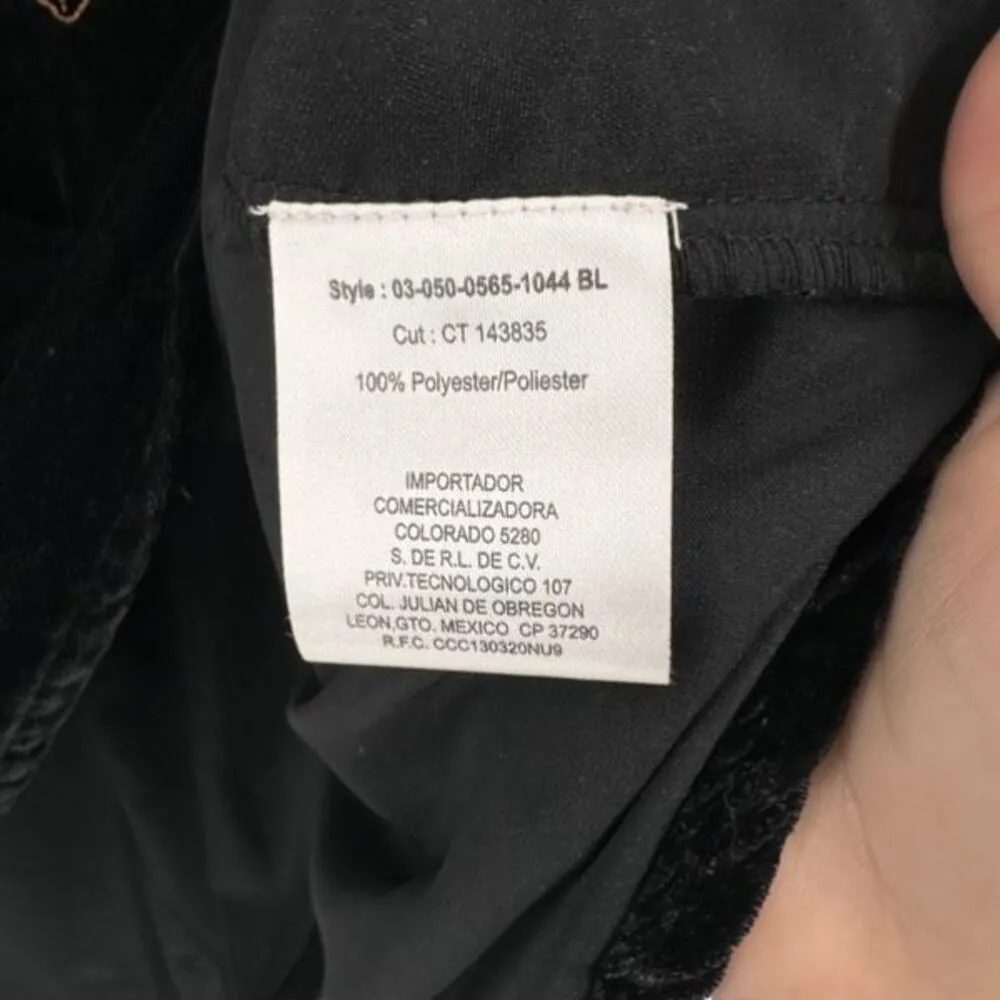 Roper Women’s Long Sleeve Black Velvet Floral Embroidered Tunic Top Blouse Small - Image 7