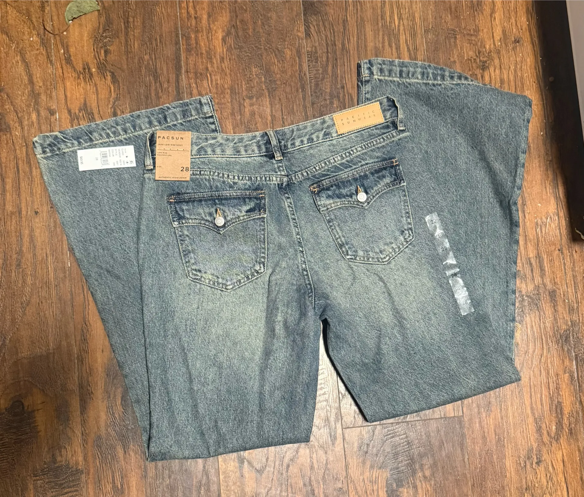 PacSun Low-Rise Bootcut Blue Jeans 28 - Image 3