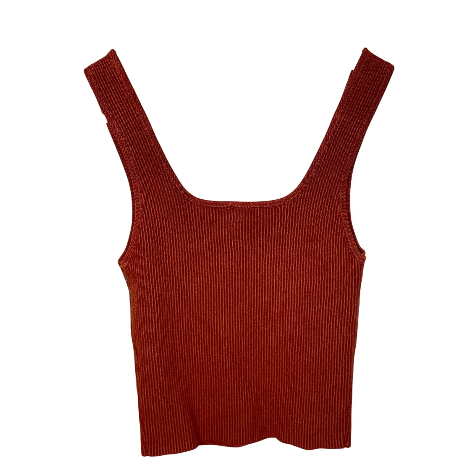 NEW Abercrombie & Fitch Brown Red Ribbed Stretch Knit Tank Top Womens Size Small - Image 2