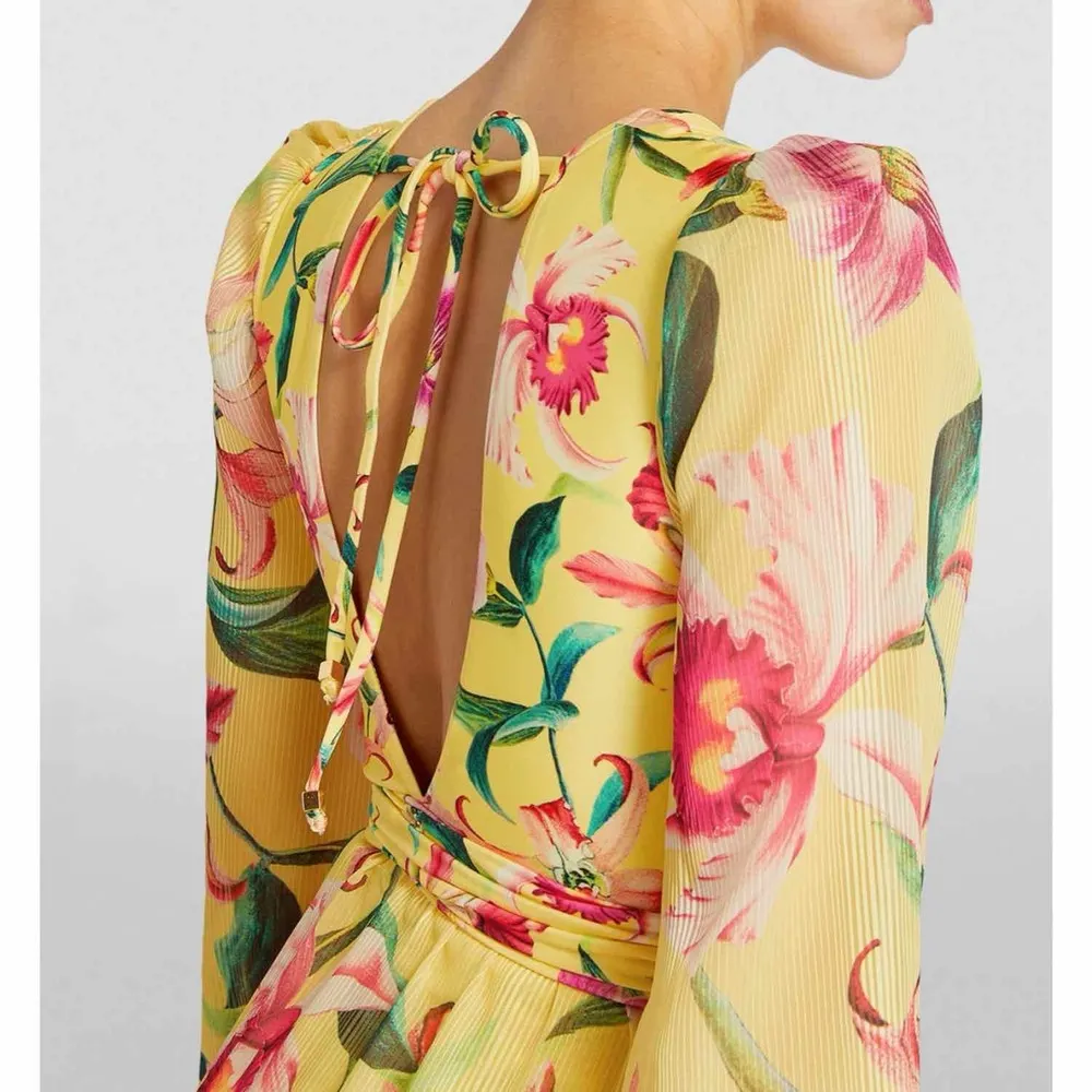 PatBO Laelia Cut Out Floral Maxi Dress Size XS Canary - Image 10