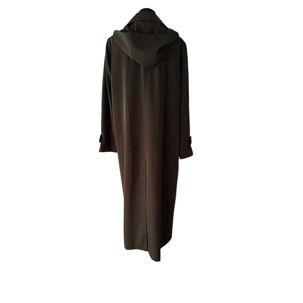 GALLERY BROWN TRENCH COAT WITH HOOD SIZE 8 - Image 5