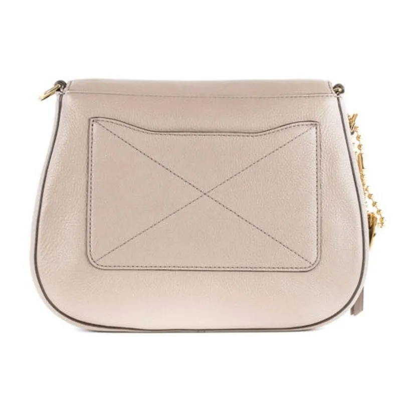 Marc Jacobs Recruit Hammered Leather Flap Crossbody Saddle Bag Taupe Tan Beige - Image 4