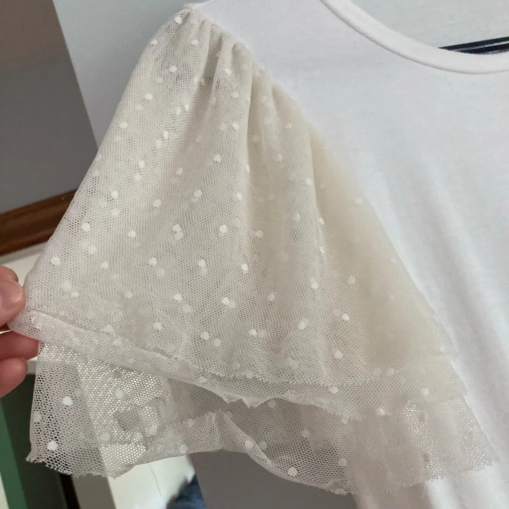 Ragdoll Lace flutter sleeve Ruffled Top S Small - Image 2