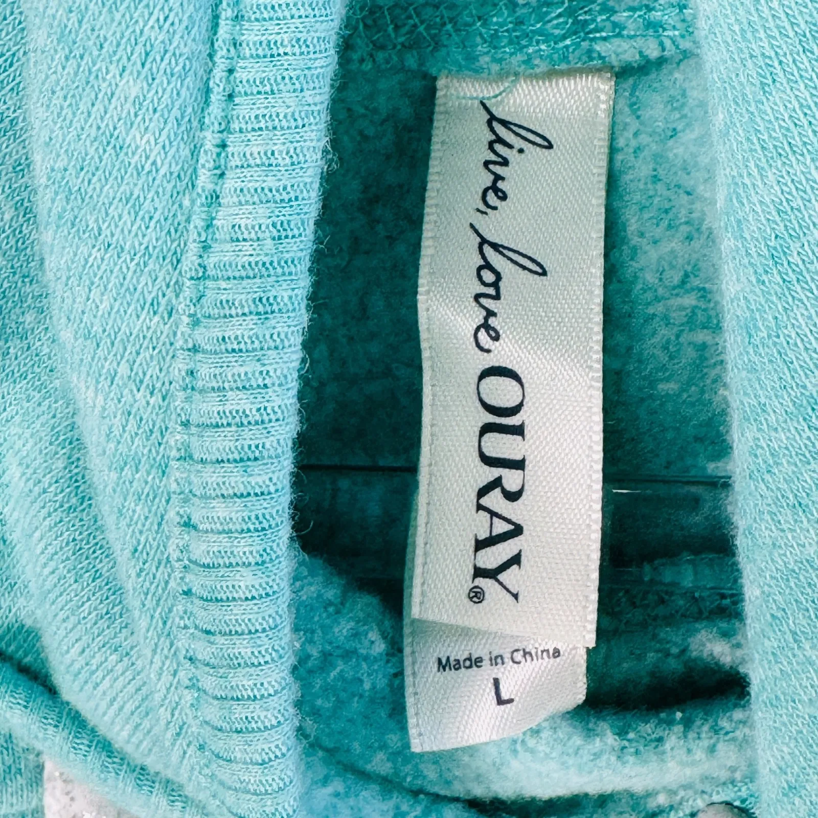 Carmel Racquet Club Womens Sz L Teal Graphic Hoodie Fleece Pullover Tennis - Image 4