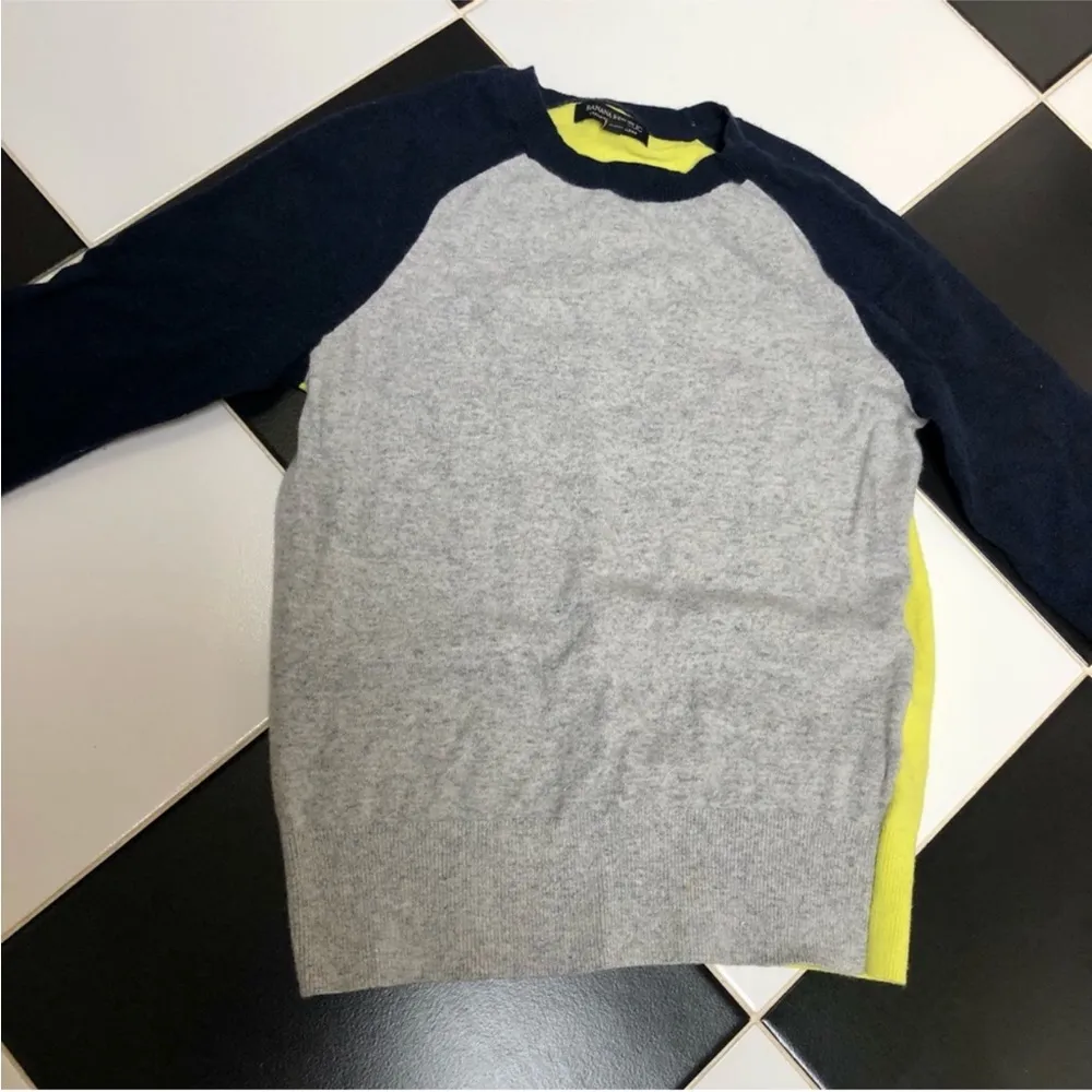 Banana Republic Merino Wool Colorblock Crewneck Sweater Raglan Colorful Retro S - Image 5