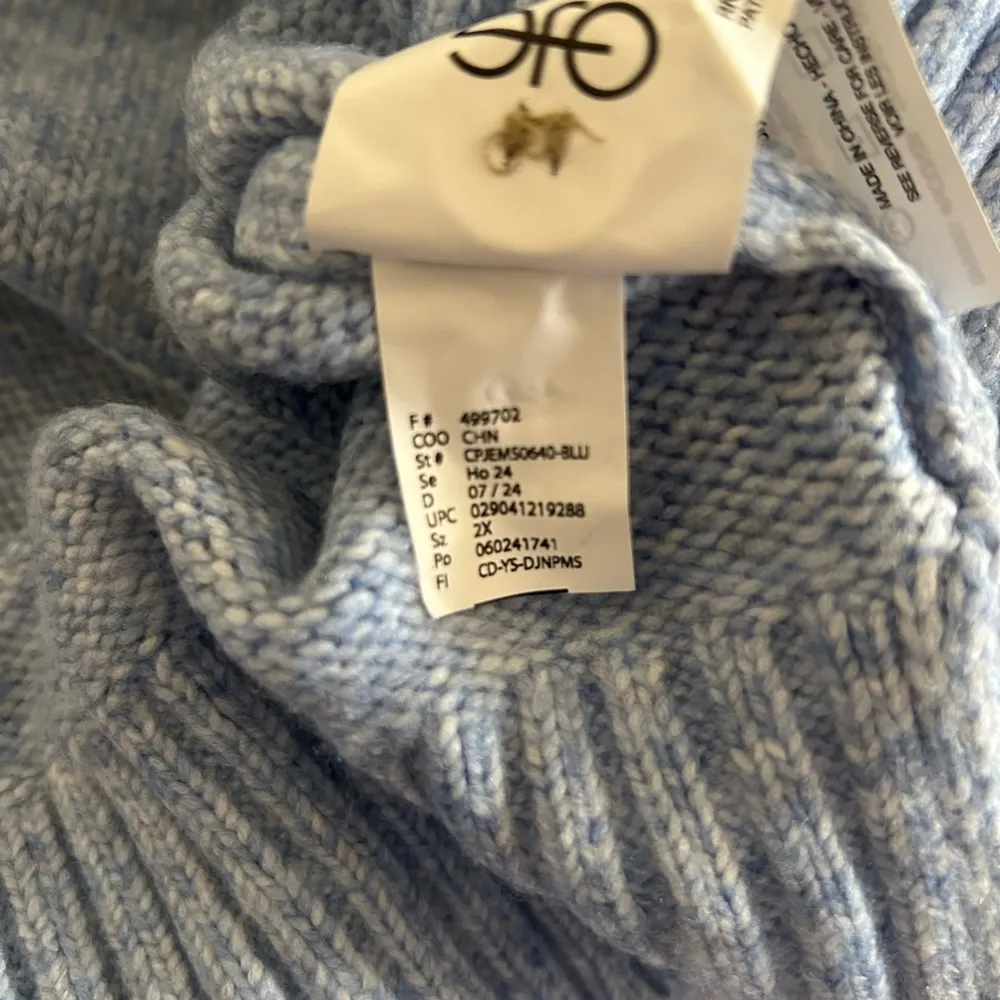 Ella Moss Blue V-Neck Relaxed Sweater - Image 10