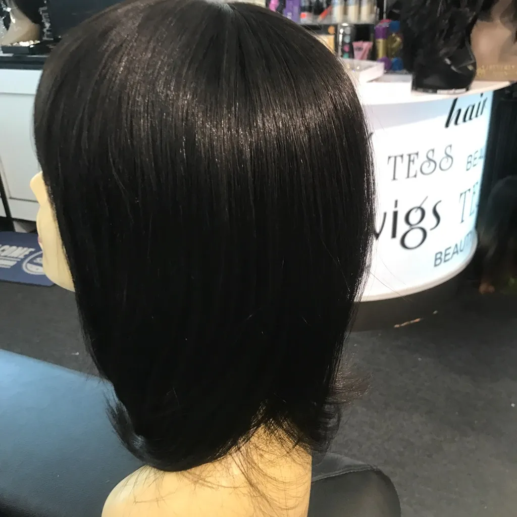 Wig Human very dark brown bob human wig - Image 3