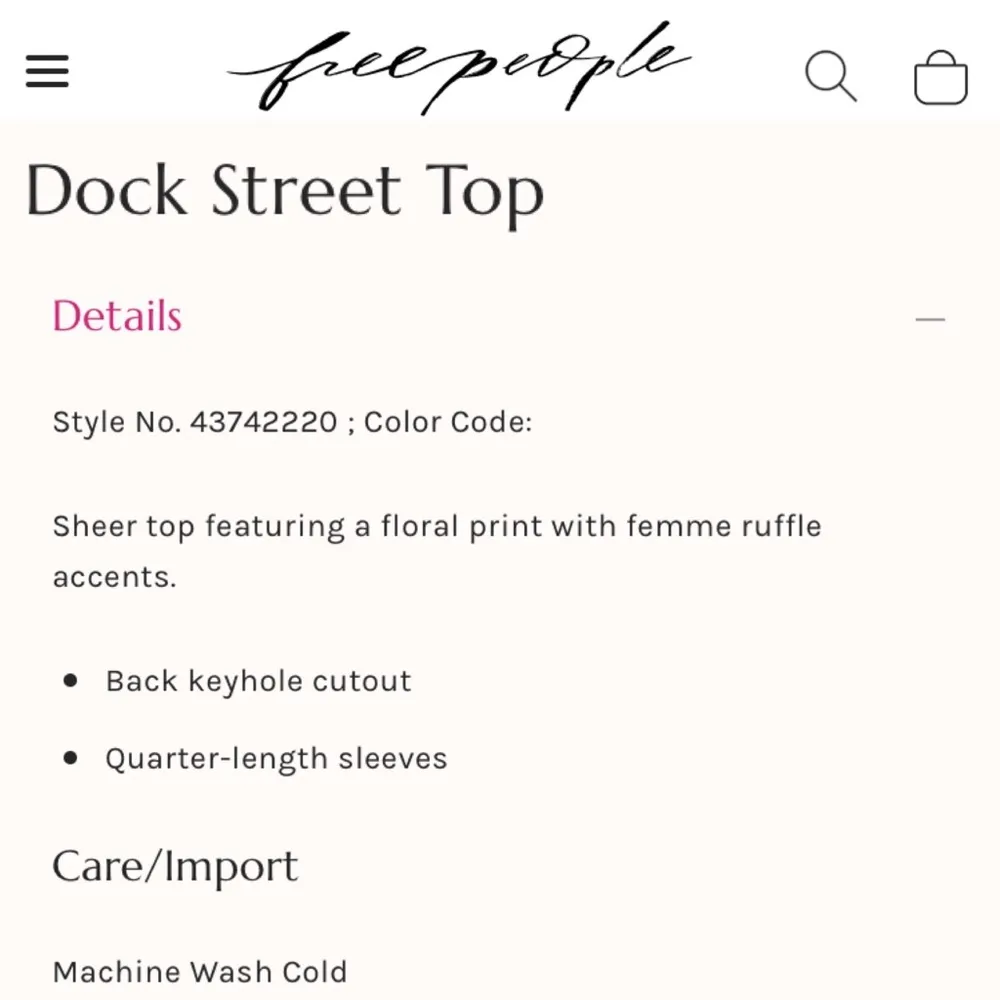 Free People Dock Street Floral Top M - Image 8