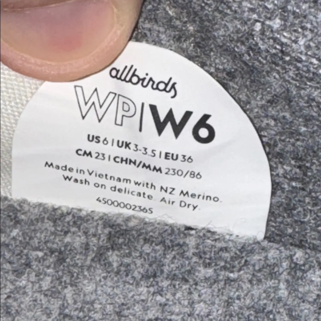 Allbirds Piper Woven & Wool Grey Lace Up Sneaker Women’s Size US 6 - Image 11