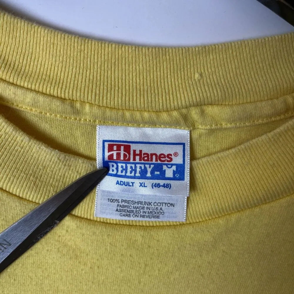 Vintage 90s Punahou Baseball T Shirt Yellow XL Extra Large Sports Single Stitch - Image 14