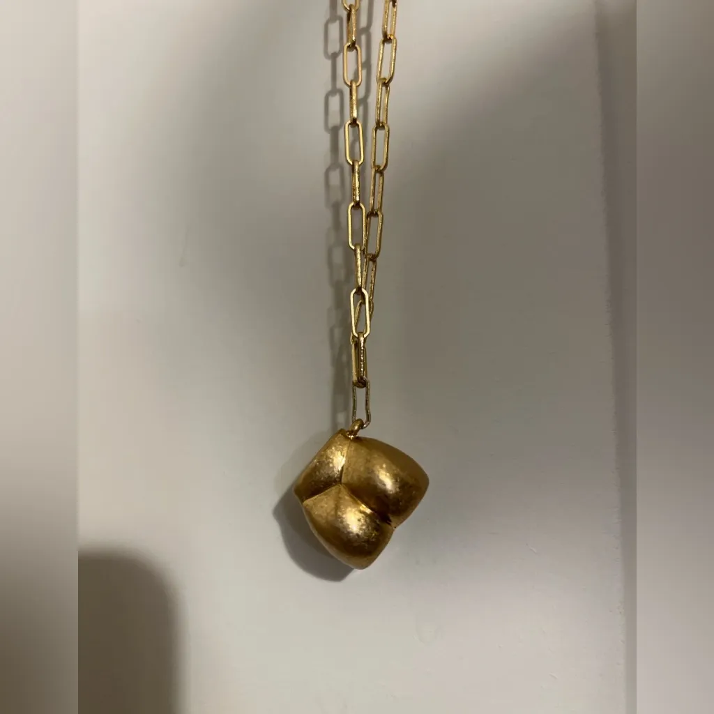 ZARA Gold Body Sculpture Abstract Art Artistic Long Chain Necklace Buttock Butt - Image 6