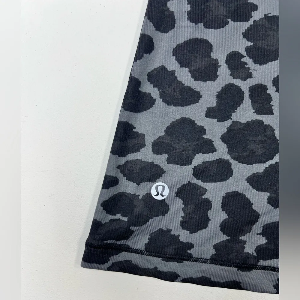 Lululemon Meshed Up Tank Top One Shoulder Leopard Striped Mini Pop Black Gray 6 - Image 10