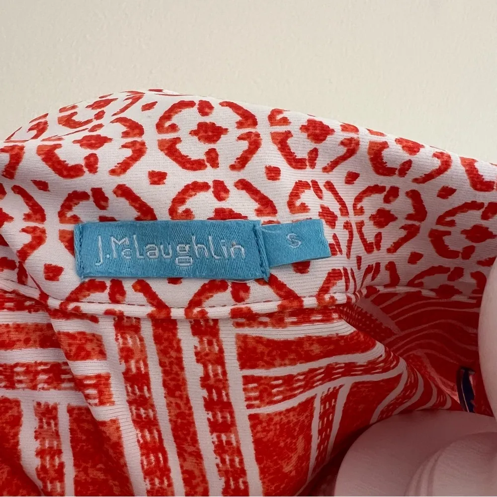 J. McLaughlin Joanna Catalina Cloth Shift Mini Dress Orange Coral Size Small - Image 9