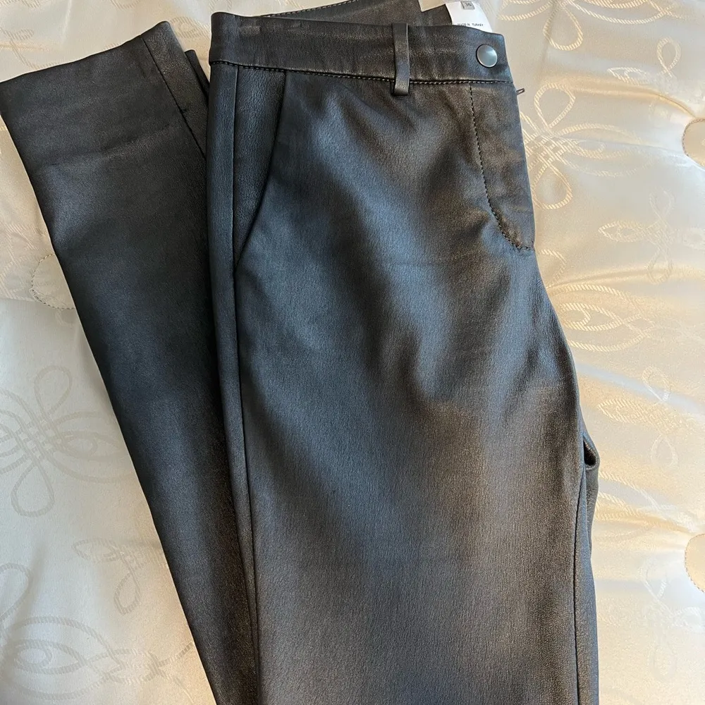 Gerard Darel gunmetal lamb leather skinny jeans - Image 6