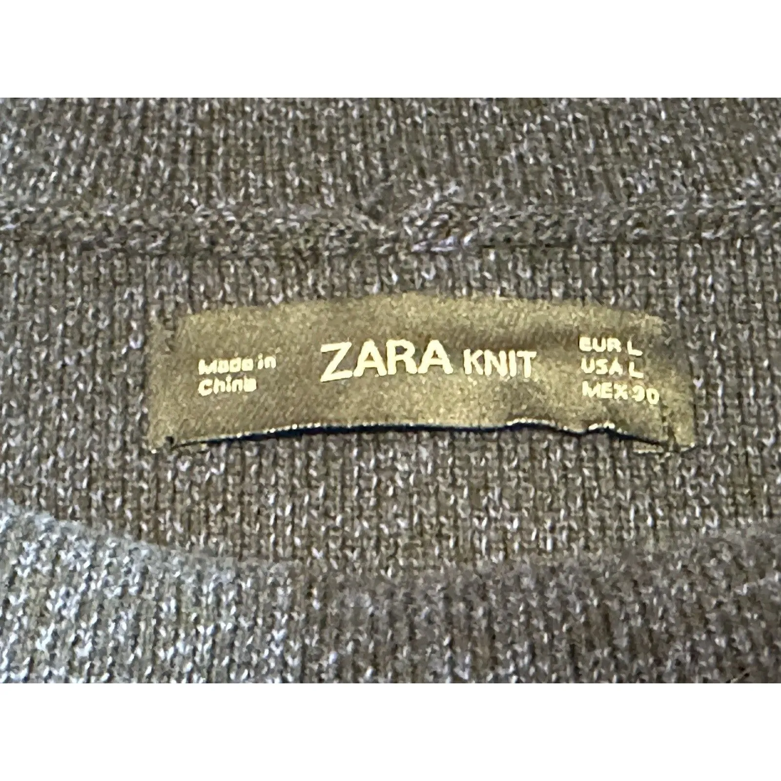 Zara Mock Neck Knit Sweater, dark blue, women's size L - Image 5
