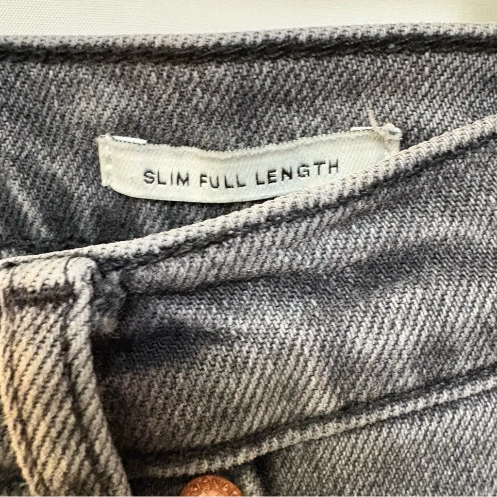 Zara Slim Full Length Gray Jeans Size‎ 6 - Image 6