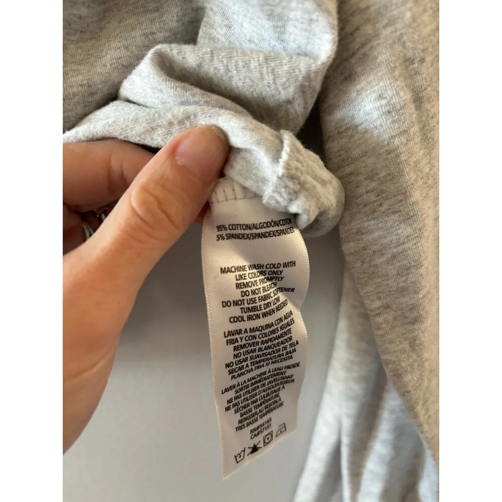 Tommy Hilfiger Sport Top Womens Medium Gray Cropped Long Sleeve Tee Crewneck - Image 4