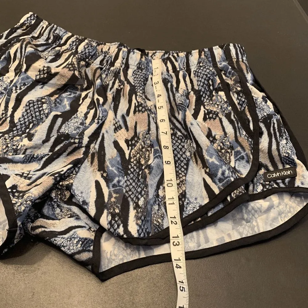 Calvin Klein Women's Snakeskin Print Elastic Waist Athletic Shorts Multicolor XL - Image 7