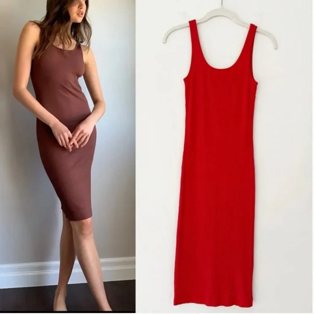 Aritzia Wilfred Free Murdock Midi Bodycon Dress – Red | XS - Image 2