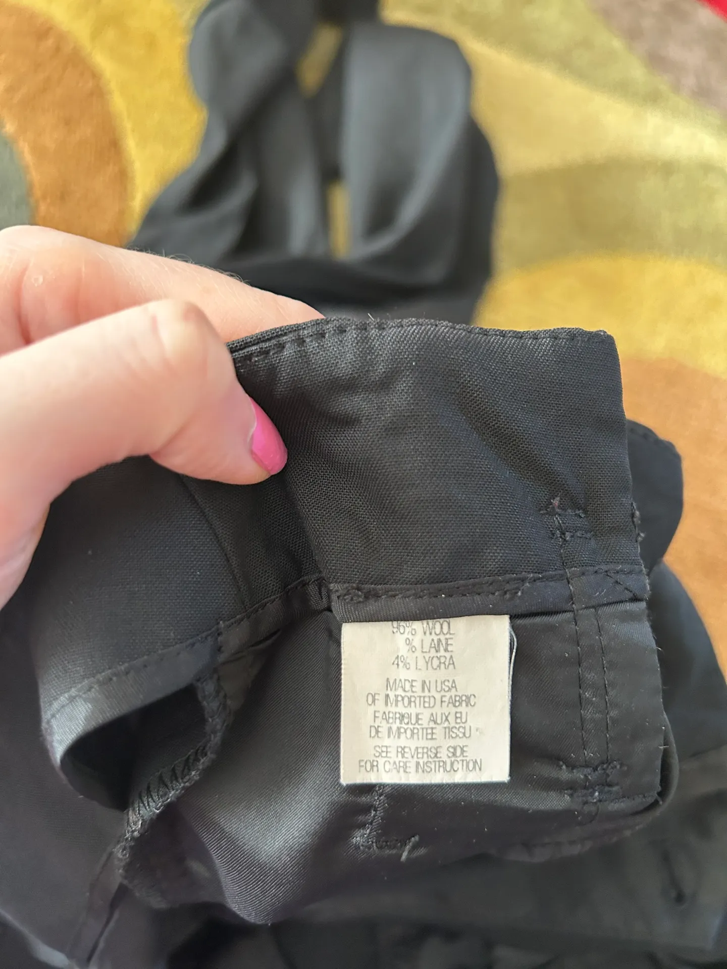 Pin Tucked Pants Black Dress Pants Wool Approx Ankle Length Size 2 - Image 5