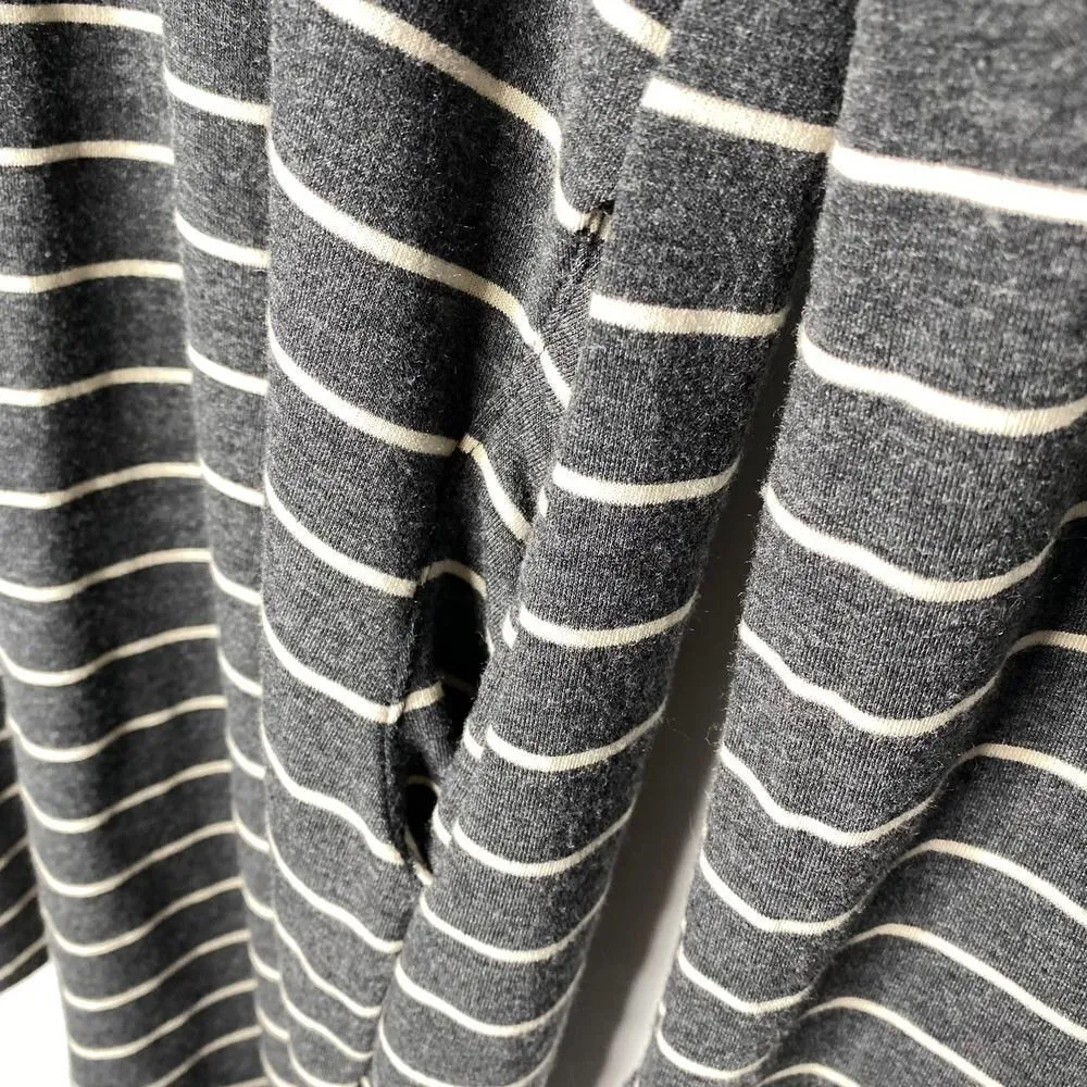 Nellie Taft Le Lis Soft Striped Long Sleeve Shirt Dress Small Gray White Stripes - Image 8