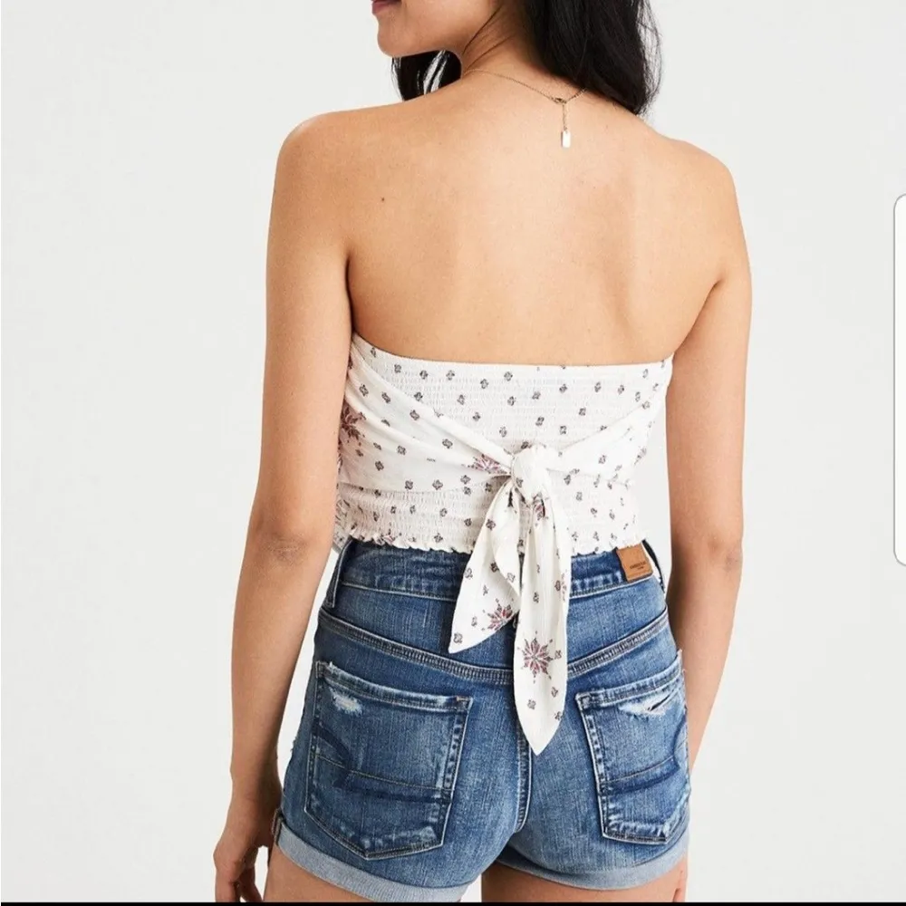 American Eagle Outfitters Red, White, Blue Paisley Bandana Tube Top Size Medium - Image 2