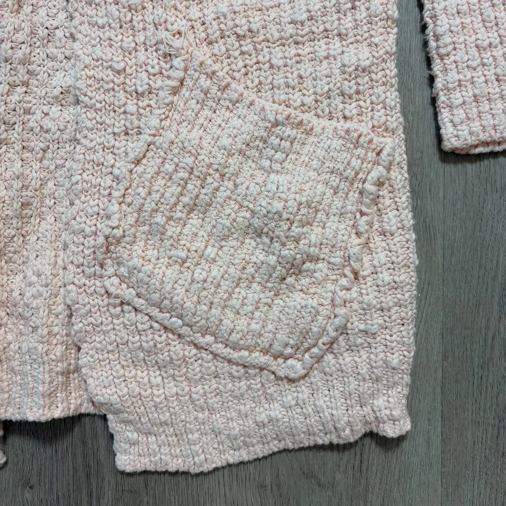 Free People Pink Teddy Jacket‎ with Cozy Knit Material FLAW - Image 2