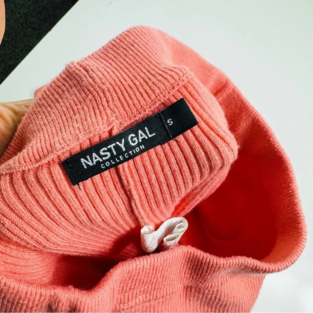 Nasty Gal Ribbed‎ Knit High Waisted Wide Leg Pants Size Small - Image 9