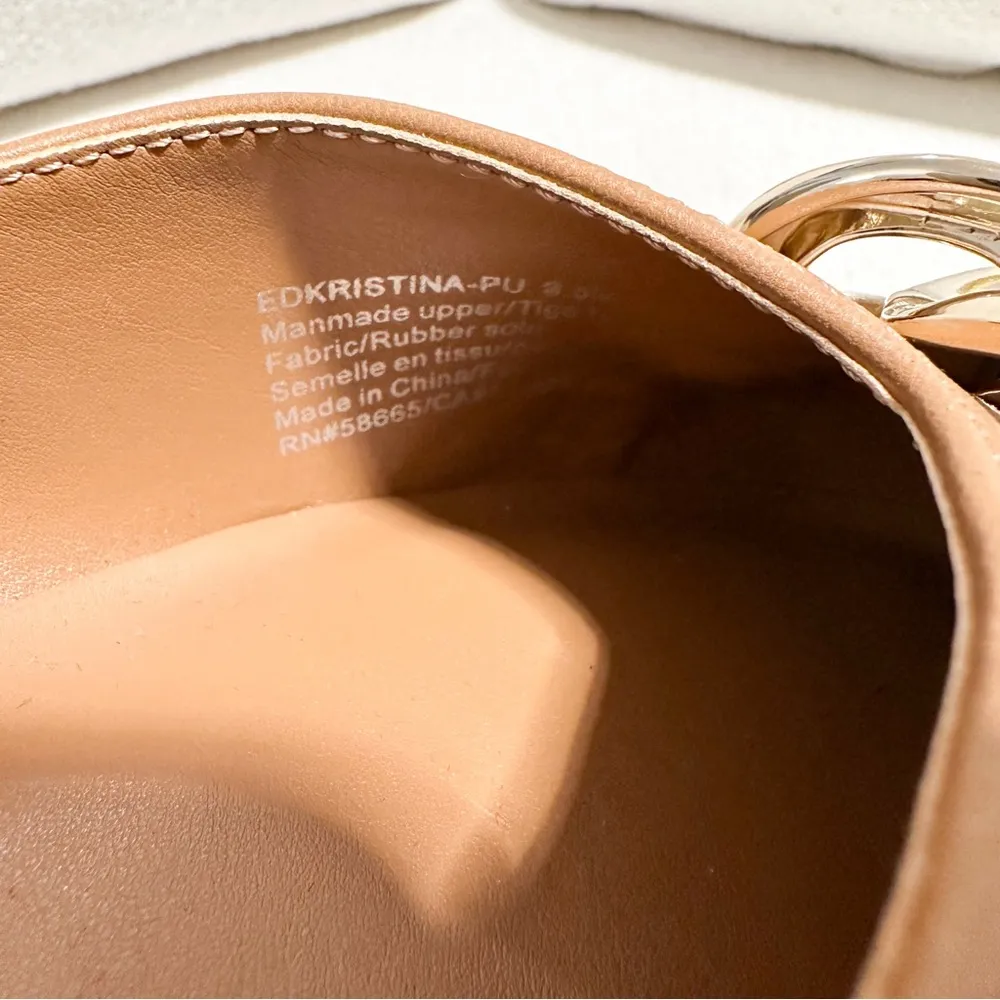 NEW Open Edit Kristina Pointed Toe Mule Flat Pastel camel Tan Mocha Sz 9.5 - Image 6