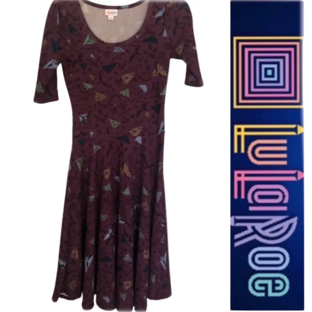 Colorful Birds in Flight Patterned Dress by Lularoe flair Gorgeous Unicorn - Image 9