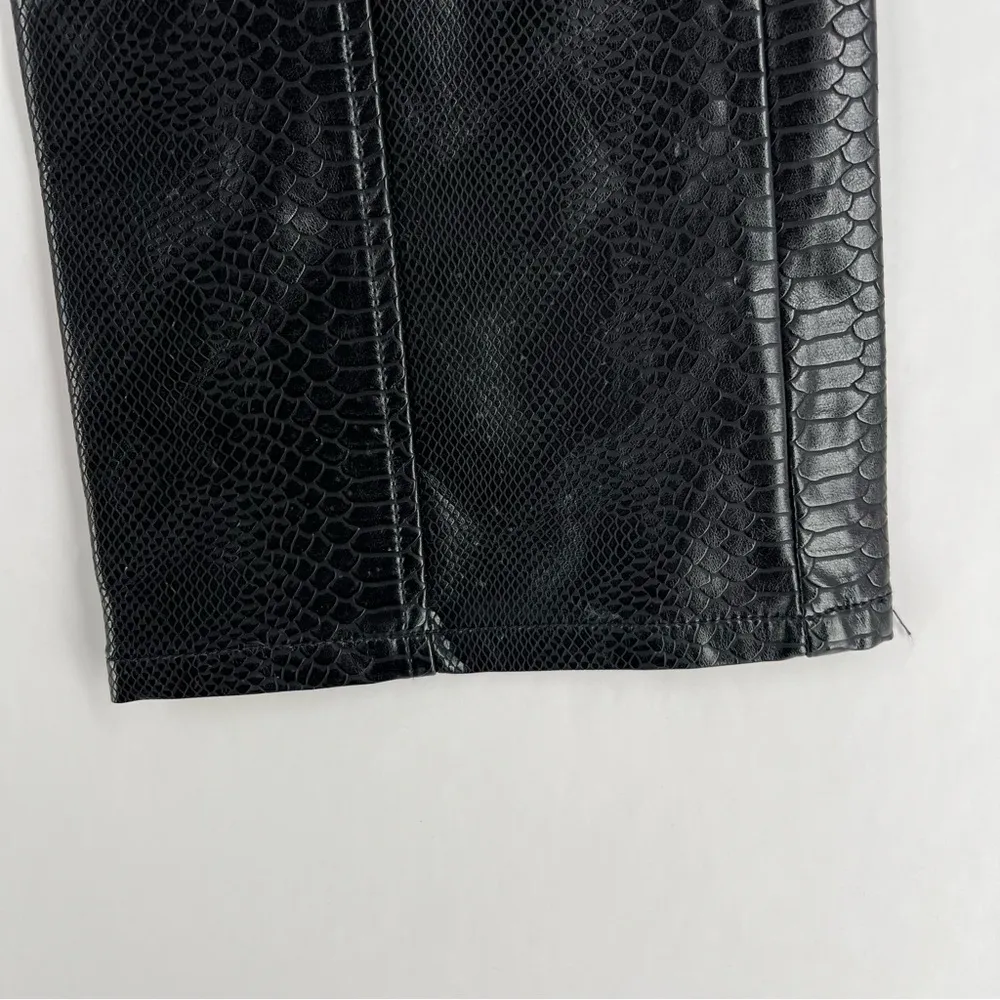 Urban Outfitters Alexa Faux Leather Reptile Print Exposed‎ Zipper Fly Moto Pant - Image 9
