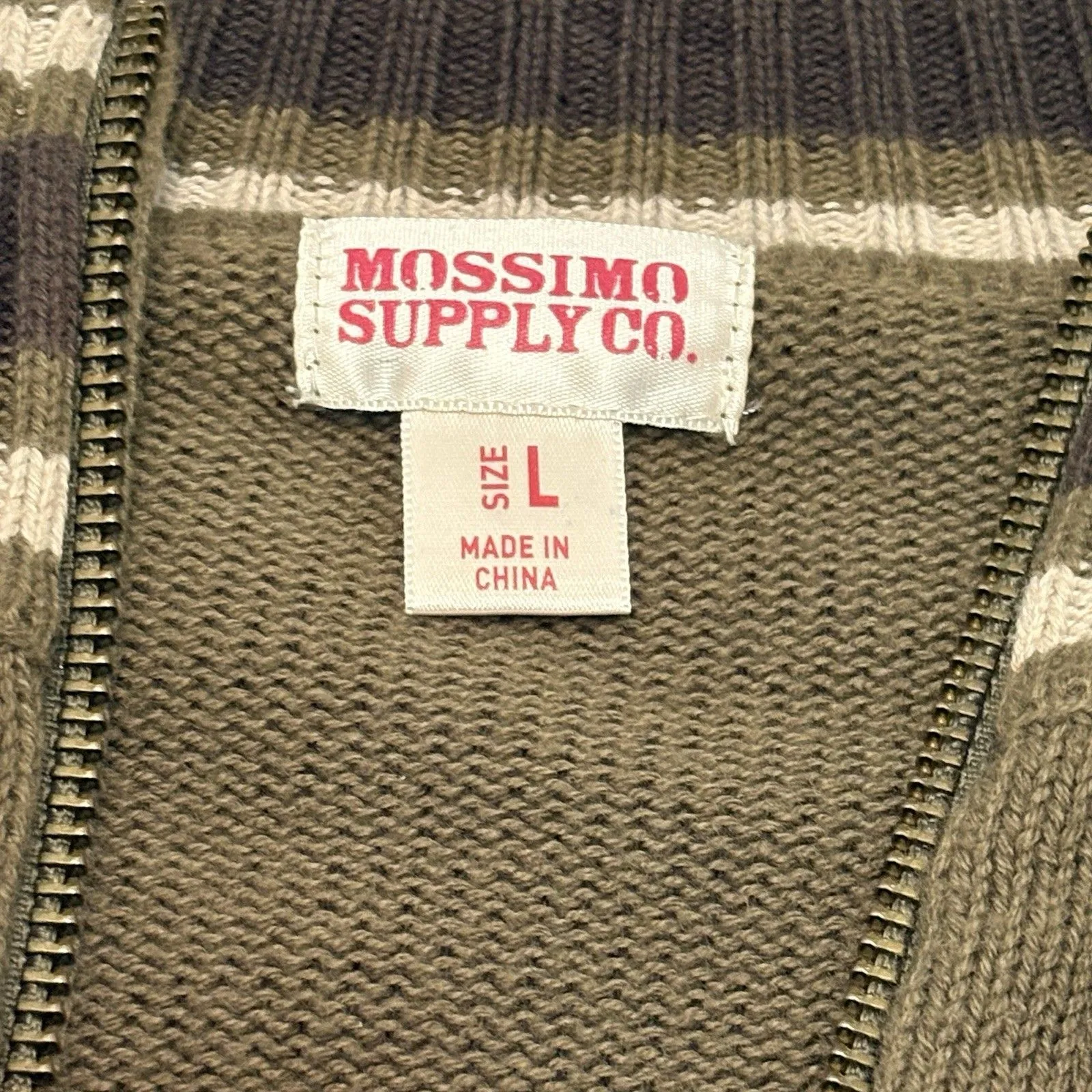 Vintage Mossimo Women’s Cardigan Sweater Size Large Army Green Ribbed Sleeves - Image 5