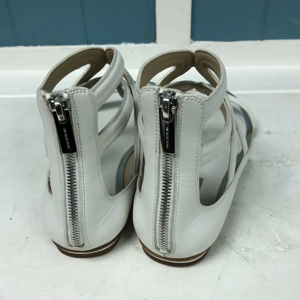 Michael Kors white‎ gladiator leather sandals women’s size 38.5 8.5 White - Image 5