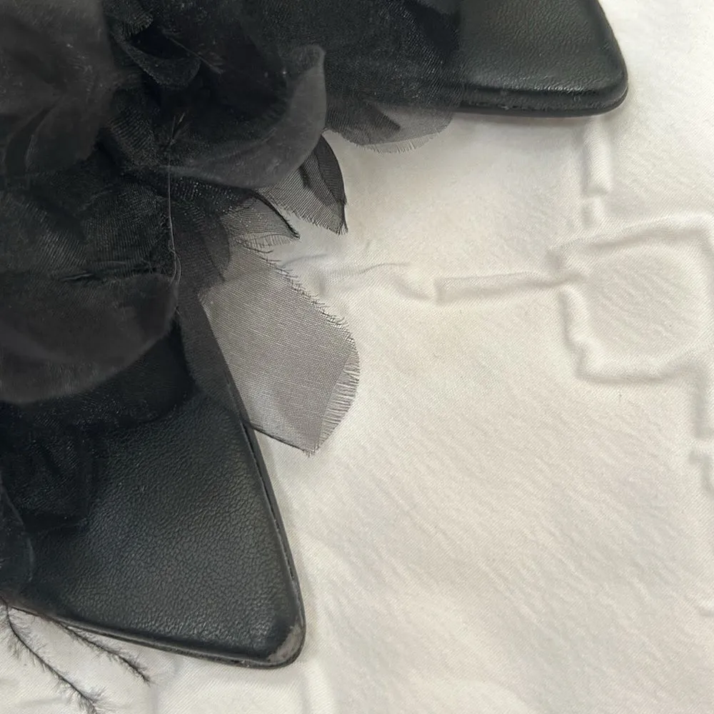 Express Cream and Black Blazer with Tuxedo Lapel and Deep V-Neckline - Image 4