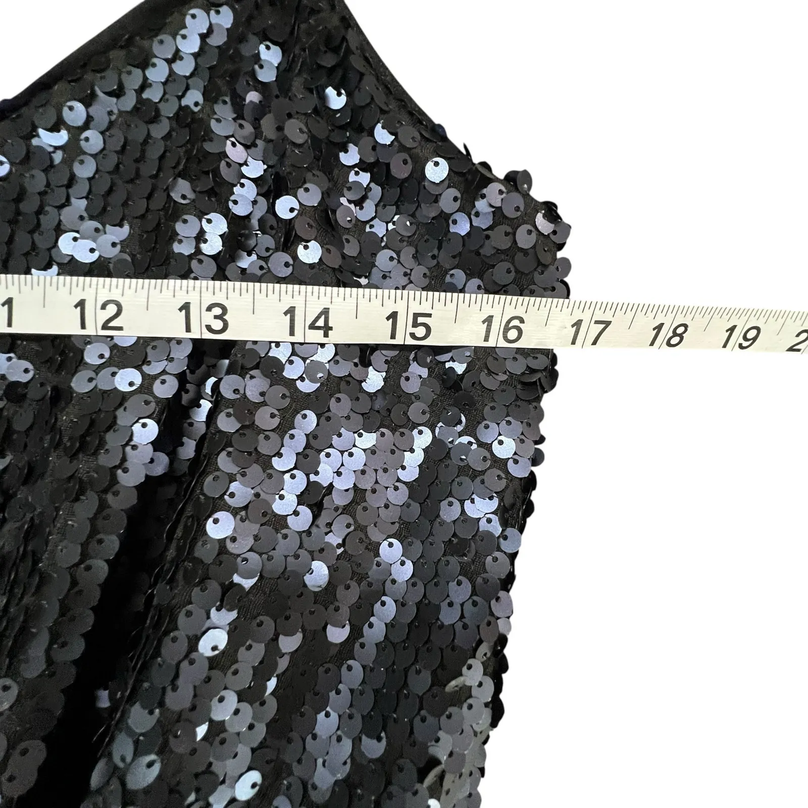 Aidan Mattox Sequined Blouson Gown Womens 6 Blue Black Evening Cocktail Glamour - Image 7