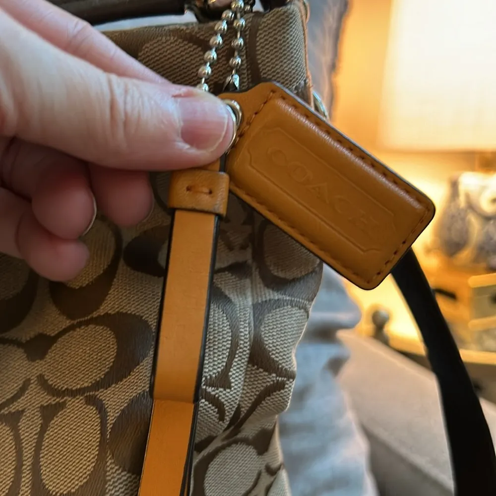 Coach Park Signature Hobo Shoulder Bag Handbag Purse Cloth Khaki M1392-F23279 - Image 3