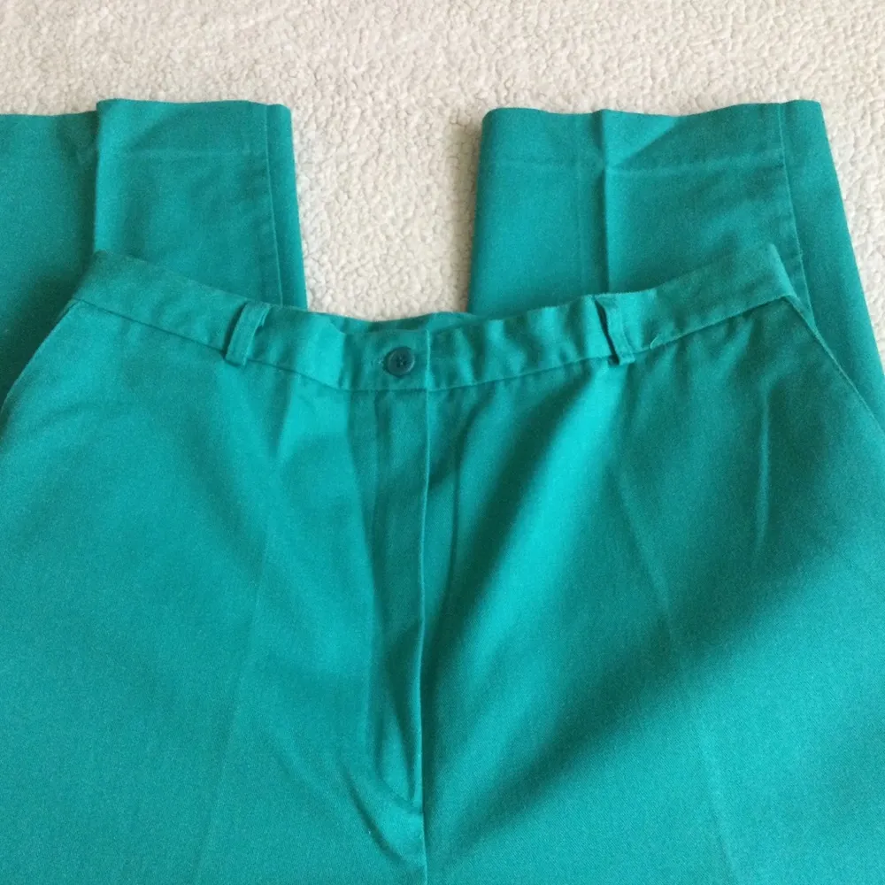 Vintage Southern Lady Teal/Turquoise/Green High Rise Pleated Pants - Image 4