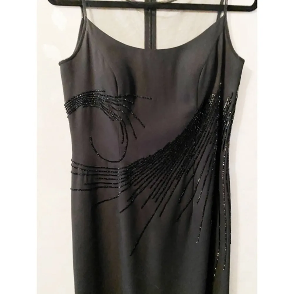 Night Studio • Black Beaded Cocktail Dress Size 8 - Image 2