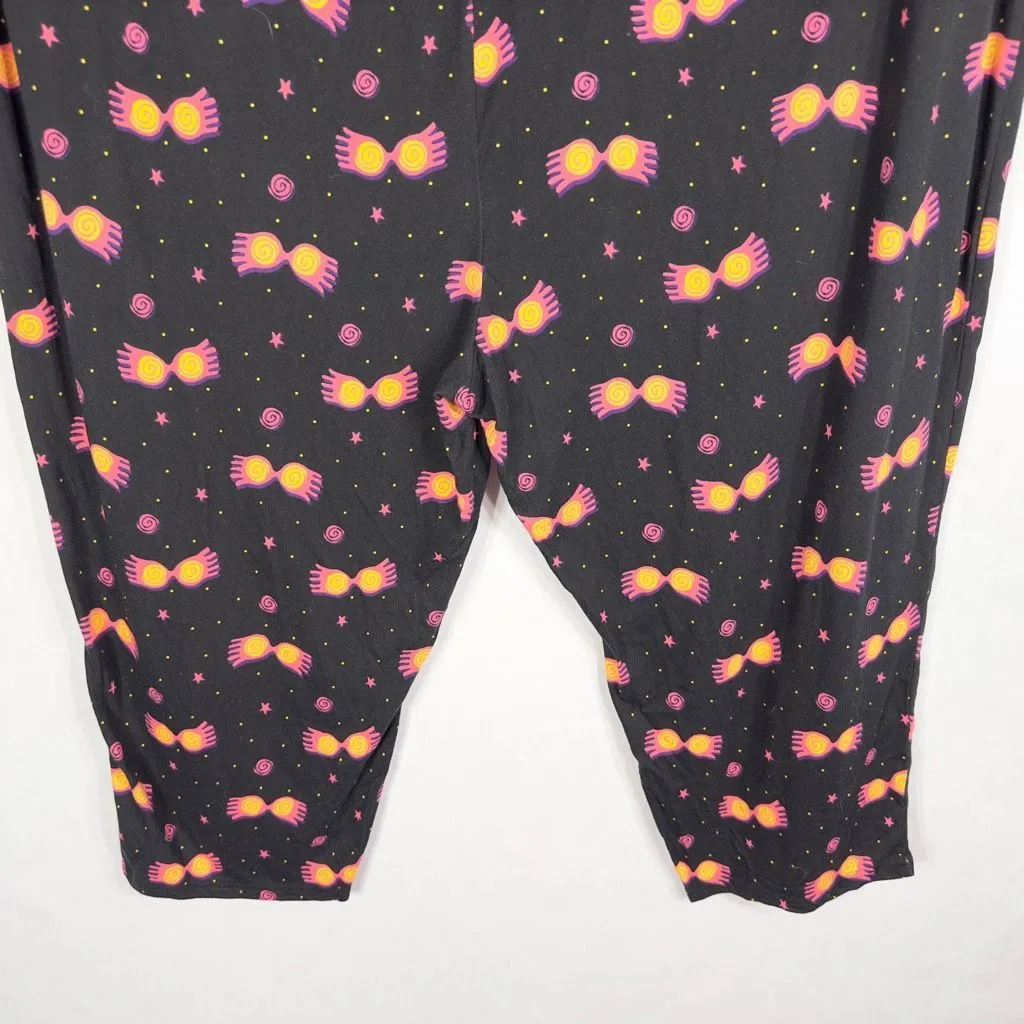 Torrid Plus Size 4X Pajama‎ Pants Harry Potter Sleep Crop Luna Glasses Black 572 - Image 10