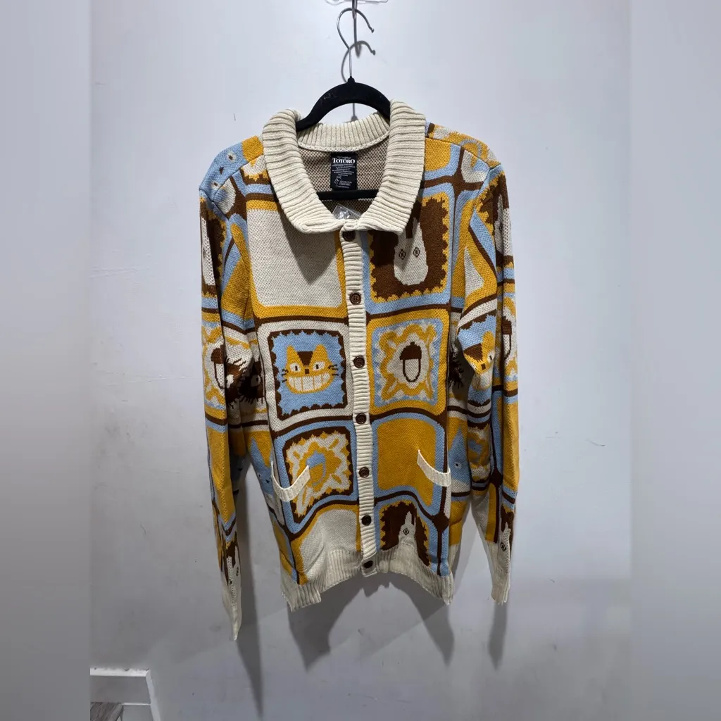 Studio Ghibli My Neighbor Totoro Patchwork Knit Cardigan (unisex XL) - Image 2