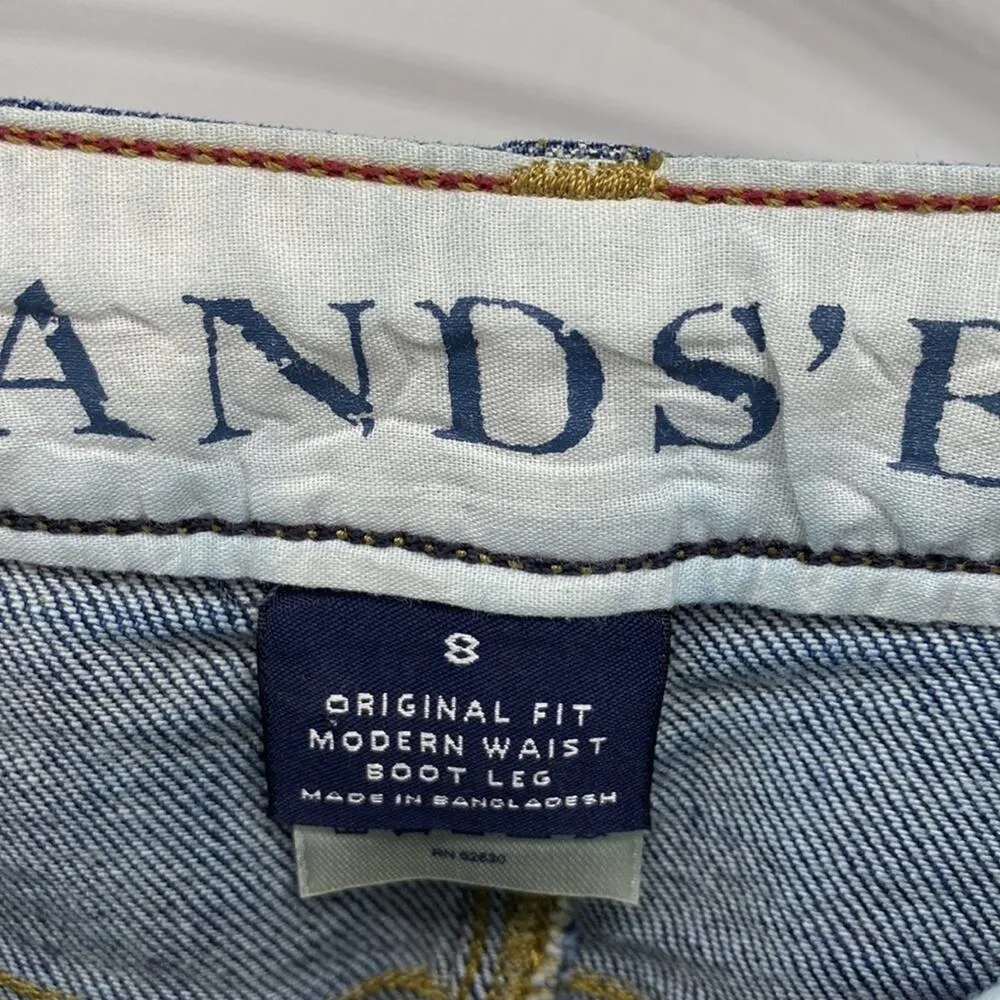 Land’s End original fit modern waist boot leg jeans cabin ranch western sz 8 - Image 2