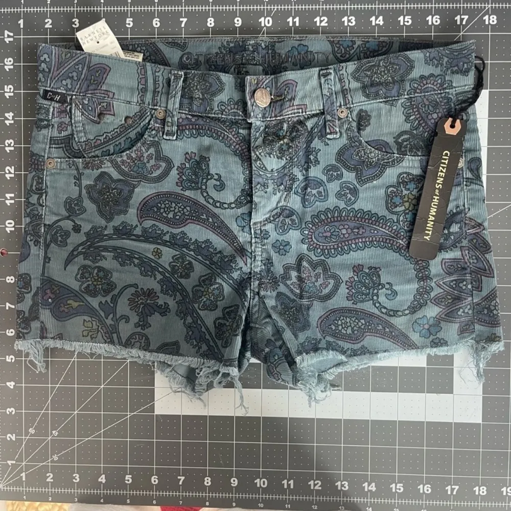 NWT Citizens of Humanity Manic Cheeky Short Paisley Frayed Size 27 - Image 4