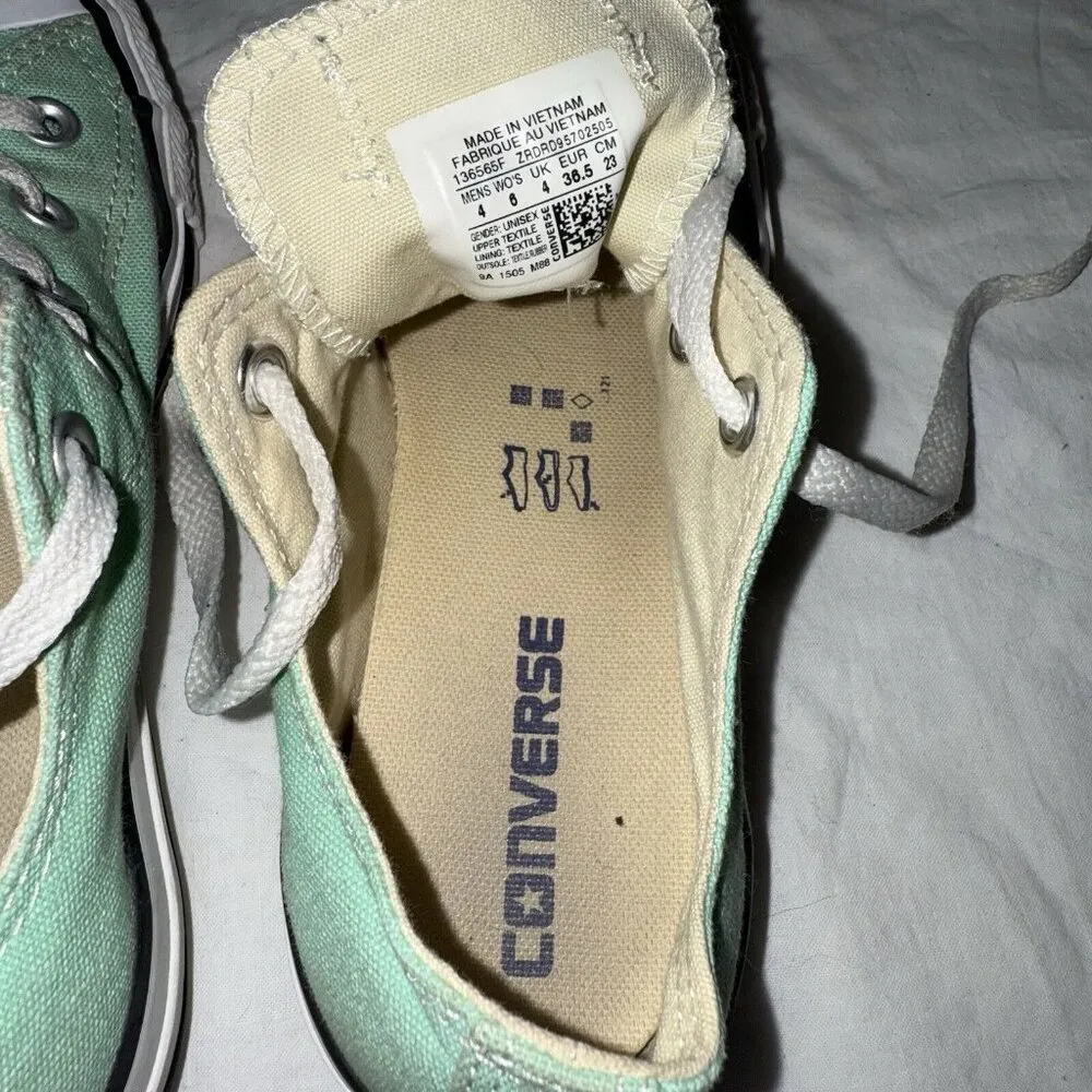 Converse Chuck Taylor All Star Low Unisex Mens 4 Womens 6 Mint Green Girls Boys - Image 10