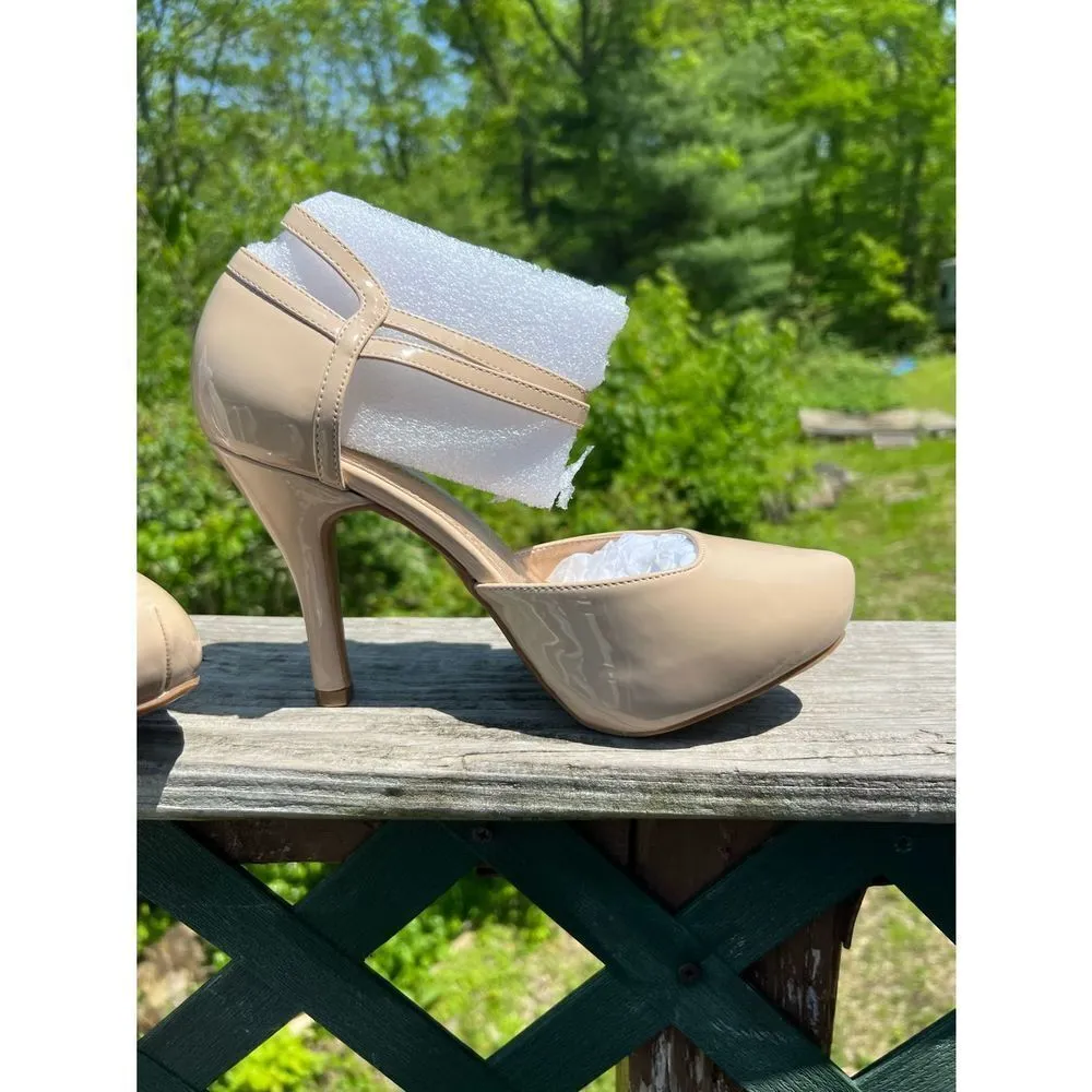 Dream Pairs Office-02 Mary Jane Double Ankle Strap Heels  Sz 9.5 Nude/Pat NIB - Image 2