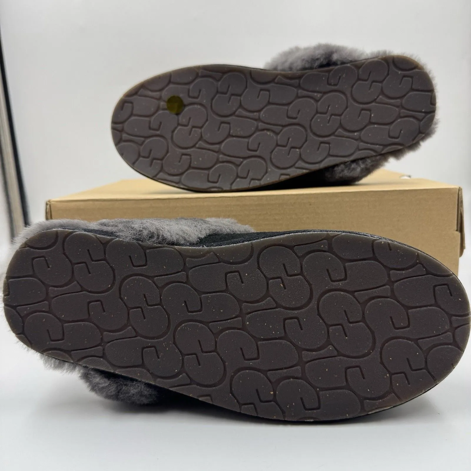 Ugg Australia Women’s Scuffette II Slippers – Suede Black/Grey – Size 8 New - Image 10
