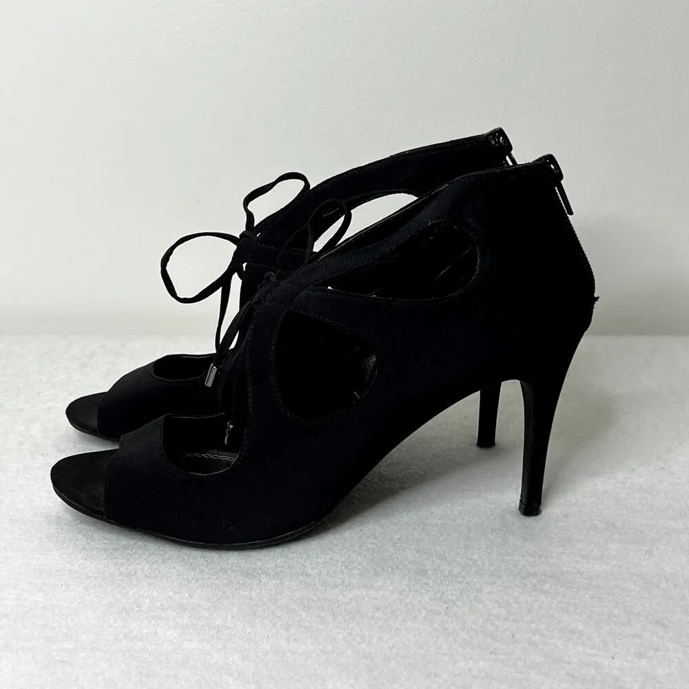 Impo Black Strappy Lace Up Heels - Image 10