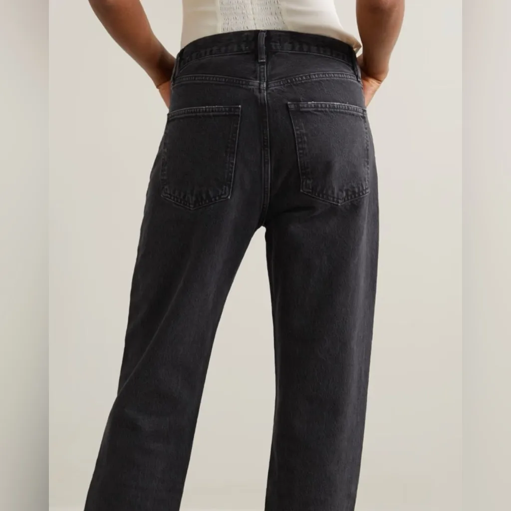 AGOLDE 90s Jean Mid-Rise Relaxed Straight Leg Jean Button Fly Black gray Size 24 - Image 4