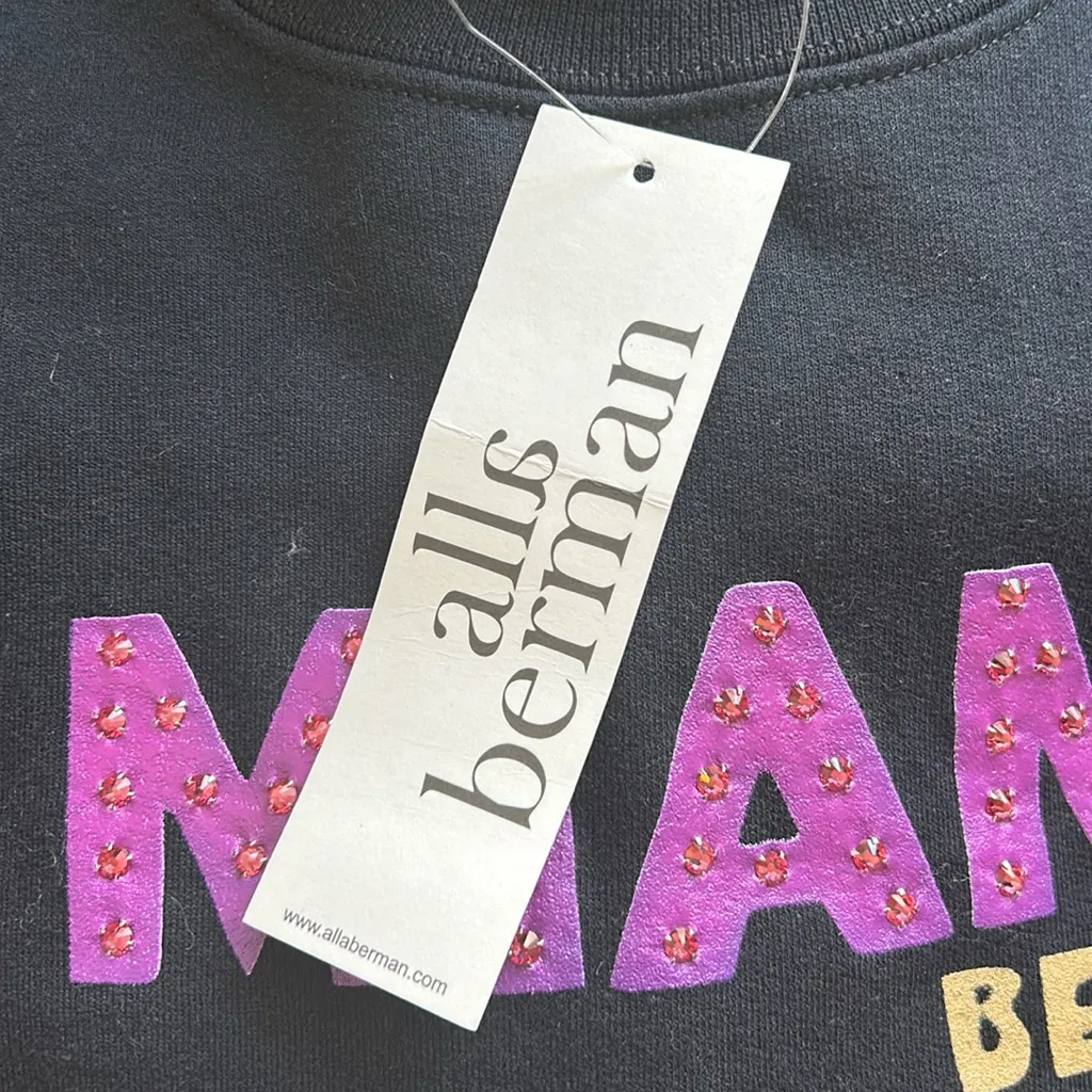 Alla Berman Miami Beach Black Boyfriend Sweatshirt S NWT - Image 9