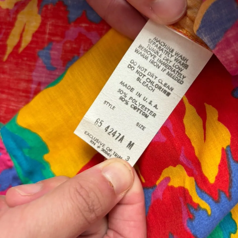 Oscar De La Renta Dress Womens Size Medium Vintage 70s NEW W TAGS Swirl Bright - Image 10